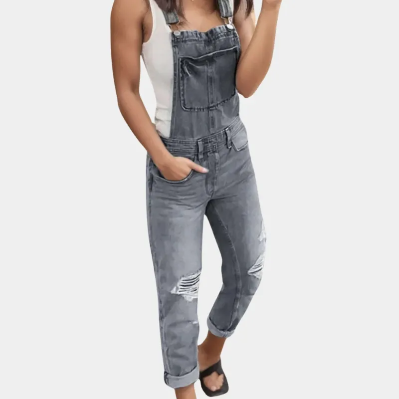 Zerrissene Denim-Latzhose – Dénora