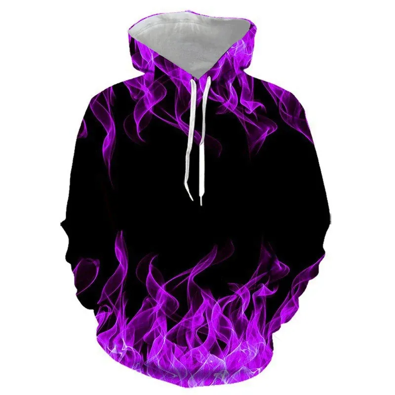 Unisex Kapuzenpullover mit auffälligem Flammenmotiv – Auréline